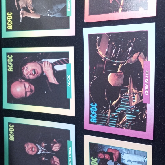 1991 Vintage Set of 6 AC/DC Rock Cards Trading Cards - Picture 14 of 17